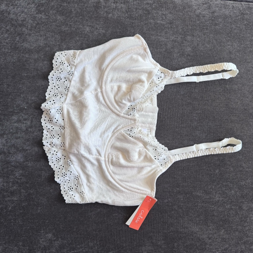 Colsie lace trim crop top bra